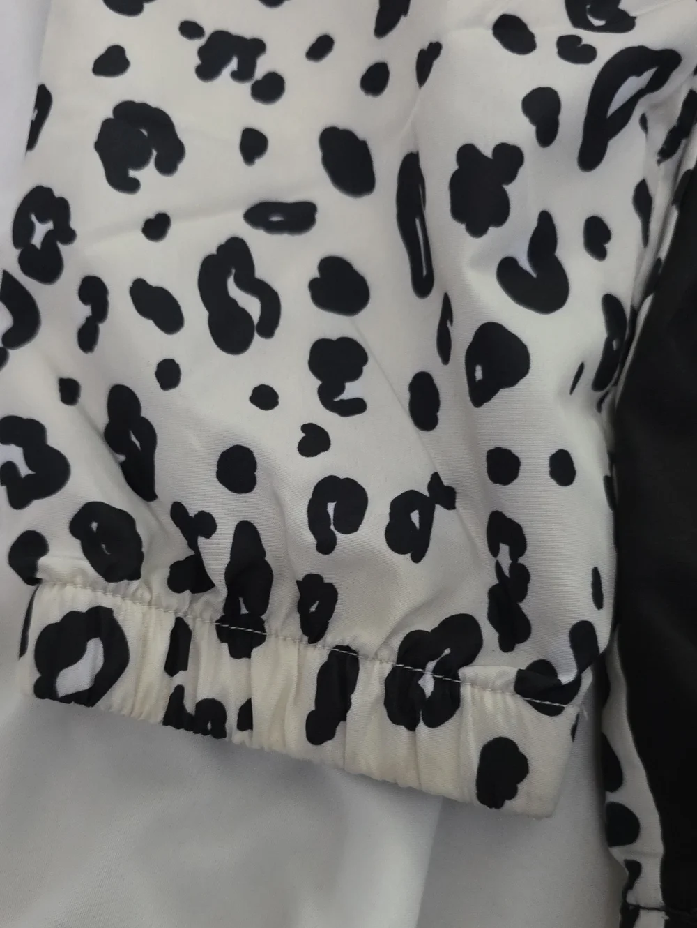 Champion Kids Leopard Print Hooded Windbreaker - White & Black